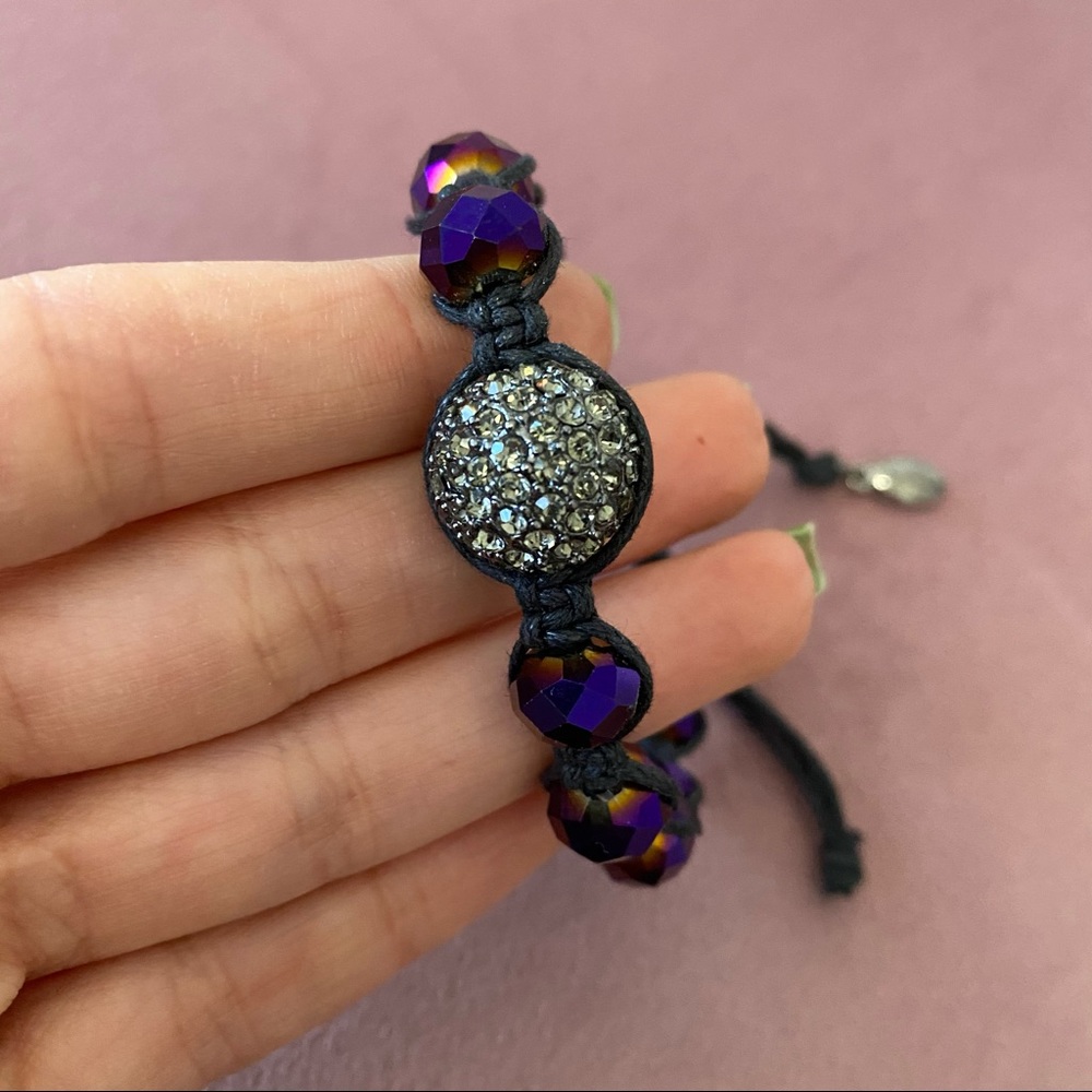 GUESS PURPLE BEADED ROPE BRACELET - Picture 5 of 7